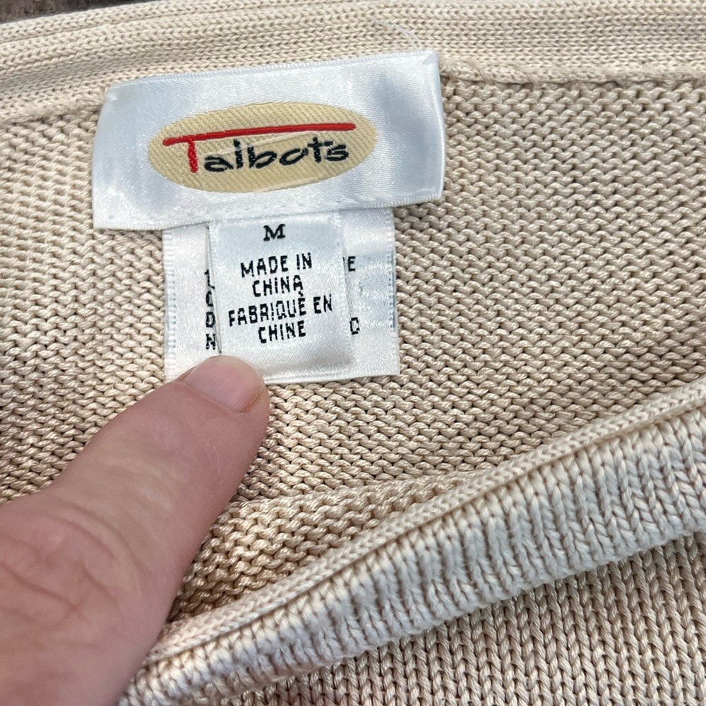 Talbot’s Women's Cream 100% Silk Sweater / size M - Picture 12 of 13
